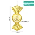 Golden PVC candy Christmas ornament with white spirals and glitter for holiday trees - Gold 21cm Screw Pattern Candy