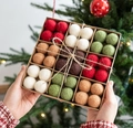Weihnachten Filzkugeln Set in Schachtel fuer DIY Feiertag Dekoration und Weihnachtsbaum - Weihnachts-Filzball Stil F