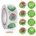 Macro view of floral watercolor Thank You stickers in roll form for gift sealing - Watercolor Smudge Style (HA009) / 500 Pieces/Pack (2.5cm/1inch)