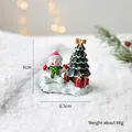 Miniature Christmas resin figurine with snowman and tree on snow base, 6x6.5cm - Snowman and Tree