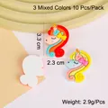 Rainbow unicorn resin accessories for DIY hair clips and phone cases in mixed colors - 10pcs/Pack / Mixed Color Unicorn Head