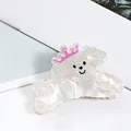 Pinza para el pelo de caniche blanco con corona rosa, accesorio elegante para mujer - Corona Púrpura