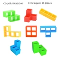 16-piece Tetris balancing block set with colorful plastic shapes in random colors - Accessory Pack (8pcs/set Random Color Total 16pcs)