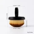 Portable ring-handle makeup brush with dense gradient bristles for foundation and blush - Black Ring Cleaning Brush