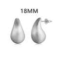 925 sterling silver drop earrings with matte finish and 18mm height dimension - 18mm / Matte Silver