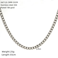 5mm silver-tone stainless steel curb chain necklace for men and women, 55cm length - 5MM Width - 55CM Length - Steel Color (SN712S)