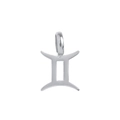 Silver stainless steel Gemini zodiac sign pendant with a smooth polished finish - Gemini - Steel
