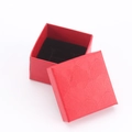 Square red jewelry gift box with scallop texture and black flocking lining for rings - Scallop Pattern Red / 5*5*3 Ring Box
