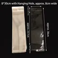 Transparent 8x30cm OPP self-adhesive bags with hanging holes for long necklaces, 100 pack - 8*30 With Hanging Hole Bag (approx. 100pcs)