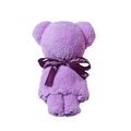 Creative purple bear-shaped towel gift with Just for you ribbon for weddings - Purple Bear