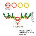 Inflatable Christmas reindeer antler toss game set with green antlers and colored rings - Green Reindeer Antler Ring Toss (4 Rings)
