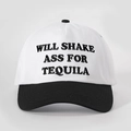 Détail de la casquette bicolore avec broderie 'WILL SHAKE' et coutures contrastées - Blanc et Noir Épissage