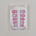 Set of 24 pink gradient almond press-on nails with 3D bows, flowers and rabbit motifs - Pink Purple Gradient 3D Bunny Style (WY-066)