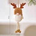 Gnomo natalizio con corna di renna e stivali dorati decorazione sospesa da 17cm - Gnomo con corna marrone