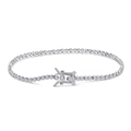 Elegant S925 sterling silver tennis bracelet with a single row of sparkling zircon stones - 1.5mm / Platinum Plated / 16.5cm