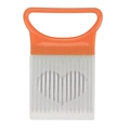 Orange heart-shaped stainless steel onion holder for slicing and tenderizing - PP Handle / Orange