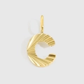 Gouden roestvrijstalen letter C hanger met zonnestraaltextuur voor DIY sieraden - Letter C / Goud