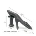 Detailed view of black resin hand mannequin jewelry stand on a Roman column base - Roman Column Hand / Black