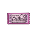 Pin esmaltado rosa Emotional Rollercoaster en forma de entrada con montaña rusa - Montaña Rusa Emocional V2 (Rosa/Púrpura)