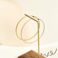 French style textured stainless steel hoop earrings in gold and silver metal finishes - 60mm / Steel