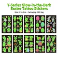 Adesivi per tatuaggi luminosi di Pasqua con coniglietti e uova per feste di bambini - Y Set di Tatuaggi Luminosi di Pasqua (10 Fogli)