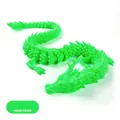 Detailed view of 3D printed articulated dragon toy in fluorescent green gecko finish - 30CM Luminous Green