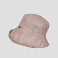 Detailed close-up of breathable lace bucket hat with metallic thread and metal emblem - M (56-58cm) / Khaki