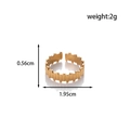 Adjustable 18K gold leaf heart ring, 0.56cm width and 2g weight stainless steel jewelry - Serrated Texture / Gold