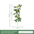 Artificial Easter egg branch with 9 forks and multicolor eggs for home floral decor - 9-Prong Mini Rose Leaf Egg Small Branch A05944