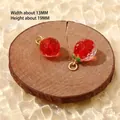 Erdbeer-Anhänger aus rotem Harz mit grünem Blatt und Goldring für DIY-Schmuck - 4# Eisrote Blutorange
