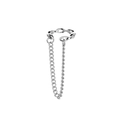 Μινιμαλιστικό ασημένιο σκουλαρίκι ear cuff με γυαλισμένη αλυσίδα και στυλ κρόσσια - Ασημί Στυλ Φούντα