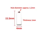 Detailed view of 15.5x4mm polished stainless steel rectangle tag with 1.2mm hole size - Polished Long Tag 4x15.5mm / Steel