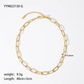 Details von 6,6 mm vergoldeter Büroklammerkette mit Karabinerverschluss und Verlängerung - Goldene Halskette(YYN023150-G)