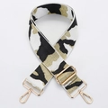 Tracolla larga regolabile con hardware dorato e motivo a trama mimetica per borsa - No. 220 Camo Nero Bianco Oro - Gancio Dorato