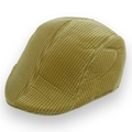 Detailaufnahme der ingwergelben Cord-Baskenmütze mit grober Rippstruktur und Nähten - Einheitsgröße 58cm Umfang / Cord Einfarbig-Khaki