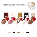 Five pack of cartoon animal kids socks with breathable seamless toe and high elasticity - S (1-3 Years / Rec. Foot 12-15cm) / 1945 Moe Monster Concert (5 Pairs)