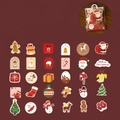 30-piece Christmas sticker set featuring cute cartoon Santa, reindeer, and snowman icons - KP6007 Lucky Christmas Decor Cards (30 Pcs)