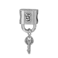 Silver love lock and key charm with sparkling rhinestones for DIY charm bracelets - Silver LOVE Lock and Key Charm (026)