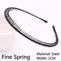 Cerchietto a molla in acciaio nero opaco largo 1cm per lo styling dei capelli maschili - Stile molla sottile grande