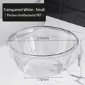 Set of 2 small white transparent washbasins made of thickened anti-bacterial PET material - Small Transparent White [2 Pack] Thickened