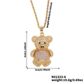 Goldene Bären-Halskette mit lila Zirkonia-Inlay und gedrehter Seilkette - Goldener Bär/Violett-Weißer Zirkonia