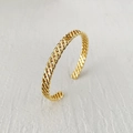 Bracelet nœud élégant en laiton doré avec un design minimaliste de texture tissée torsadée - Style B (Style Tissé)