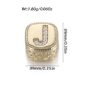 Distanziatore quadrato dorato con lettera J e zirconi per bracciali fai-da-te - Stile lettera J (YSN214-10)