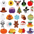 Set di 25 toppe ricamate festive con fantasmi, zucche e alberi di Natale per decorazione - Set da 24 pezzi Set F