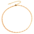 Detail of gold necklace with colorful zircon inlay, adjustable chain and lobster clasp - Champagne Necklace