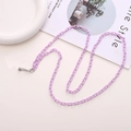 Detail of purple acrylic cross-body phone chain with metal clip on white background - Crossbody Chain / Purple