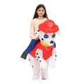 Inflatable Marshall PAW Patrol costume for kids with blower and dalmatian design - Momo A Kid Riding A Paw Patrol Bike. / One Size