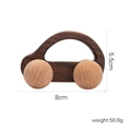 Mini walnut wood toy car with dimensions 8x5.5cm and weight 50.6g on white backdrop - Black Walnut Maple Car