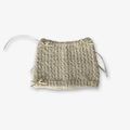 Beige knit beanie with bow details and cat ear style for women in winter season - 16x23cm / Off-white