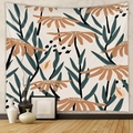 Dettaglio dell'arazzo da parete con motivi floreali caramello e verdi per arredo casa - Gt623-33 / 73x95cm (stile Spazzolato Transfrontaliero)